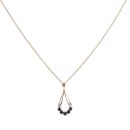 9ct Yellow Gold 0.01ct Diamond And Sapphire Pendant And Chain 18"