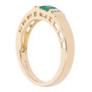 18ct Yellow Gold 0.05ct Diamond and Emerald Ring