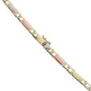 14ct Yellow, White And Rose Gold Fancy Chain 18"