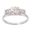 18ct White Gold 2.00ct Diamond Trilogy Ring