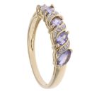 9ct Yellow Gold 0.05ct Diamond and Tanzanite Cluster Ring