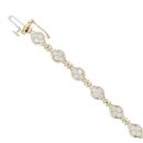 9ct Yellow Gold 1.80ct Brilliant Cut Diamond Cluster Bracelet 7.5"