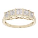 9ct Yellow Gold 0.80ct Diamond Cluster Ring