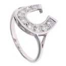18ct White Gold 0.75ct Brilliant Cut Diamond Horse Shoe Ring