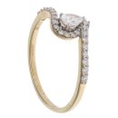 18ct Yellow Gold 0.50ct Pear And Brilliant Cut Diamond Cluster Ring