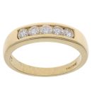 18ct Yellow Gold 0.50ct Brilliant Cut Diamond Five Stone Ring