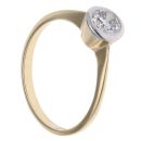 9ct Yellow Gold 0.50ct Rub over Set Solitaire Diamond Ring