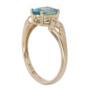 9ct Yellow Gold 0.02ct Diamond And Blue Topaz Ring