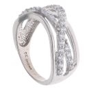 9ct White Gold Cubic Zirconia Crossover Ring
