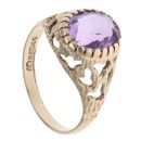 9ct Yellow Gold Amethyst Single Stone Ring