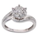 9ct White Gold 0.50ct Brilliant Cut Diamond Cluster Ring