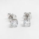Lab Grown 9ct White Gold 1.70ct Diamond Solitaire Stud Earrings