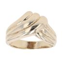 9ct Yellow Gold Three Row Wishbone Ring