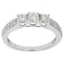 18ct White Gold 0.80ct Brilliant Cut Diamond Trilogy Ring