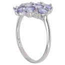 9ct White Gold Tanzanite and 0.05ct Diamond Cluster Ring