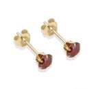 9ct yellow gold 4mm red CZ stud Earrings