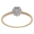 9ct Yellow Gold 0.25ct Brilliant Cut Diamond Cluster Ring