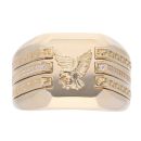 14ct Yellow Gold Cubic Zirconia Eagle Signet Ring