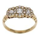 18ct Yellow Gold Diamond Triple Cluster Ring