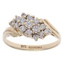 9ct Yellow Gold Cubic Zirconia Cluster Ring