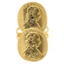 14ct Yellow Gold Double Coin Ring