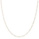 9ct Yellow and White Gold Diamond Cut Figaro Chain 20"