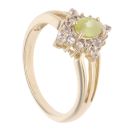 9ct Yellow Gold Peridot And Cubic Zirconia Stone Set Ring