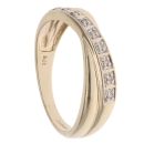 9ct Yellow And White Gold 0.10ct Diamond Crossover Ring