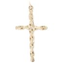 9ct Yellow Gold Twist Pattern Crucifix Pendant
