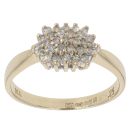 9ct Yellow Gold 0.25ct Diamond Cluster Ring