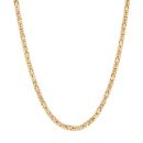 18ct Yellow Gold on Sterling Silver Solid 2.5mm Byzantine Chain Necklace