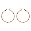 Gold Plated Silver Diamond Cut Hoop Earrings