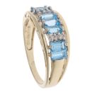 9ct Yellow Gold 0.05ct Diamond and Blue Gemstone Fancy Ring