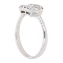 18ct White Gold 0.35ct Brilliant And Baguette Cut Diamond Cluster Ring