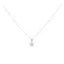 9ct Yellow Gold 0.50ct Diamond Cluster Pendant And Chain 18"