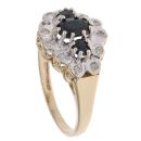 9ct Yellow Gold 0.10ct Diamond And Sapphire Cluster Ring