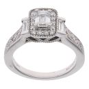 Vera Wang 18ct White Gold 0.95ct Diamond Cluster Ring