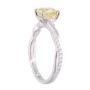 Platinum Yellow Sapphire And 0.25ct Diamond Ring