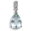 18 Carat White Gold Diamond-5pt Blue Topaz-2.28ct Pendant