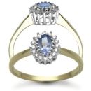 9 Carat Yellow Gold 0.12pts Diamond & Tanzanite Ring