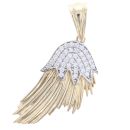 9ct Yellow Gold Cubic Zirconia Eagle Wing Pendant