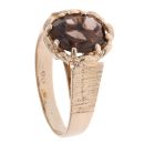 9ct Yellow Gold Single Stone Smokey Quartz Ring