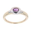 9ct Yellow Gold Single Stone Amethyst Ring