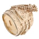 9ct Yellow Gold Scrollwork Patterned Saddle Ring