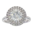 18ct White Gold 2.40ct Diamond Solitaire Halo Ring