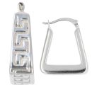 Silver Greek Key Handbag Hoop Earrings By Icesia