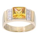 9ct Yellow Gold Citrine and Cubic Zirconia Dress Ring