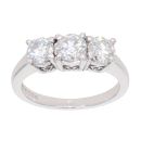18ct White Gold 1.10cts Brilliant Cut Diamond Trilogy Ring