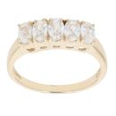 9ct Yellow Gold Colourless Gemstone Five Stone Ring