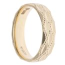 14ct Yellow Gold Harlequin Design 6mm Wedding Band